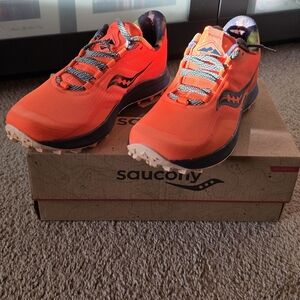 Saucony Women's Peregrine 12 Running Shoes Lightweight Lace Up Orange
